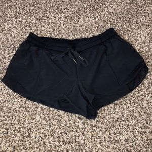 Navy blue lululemon running shorts